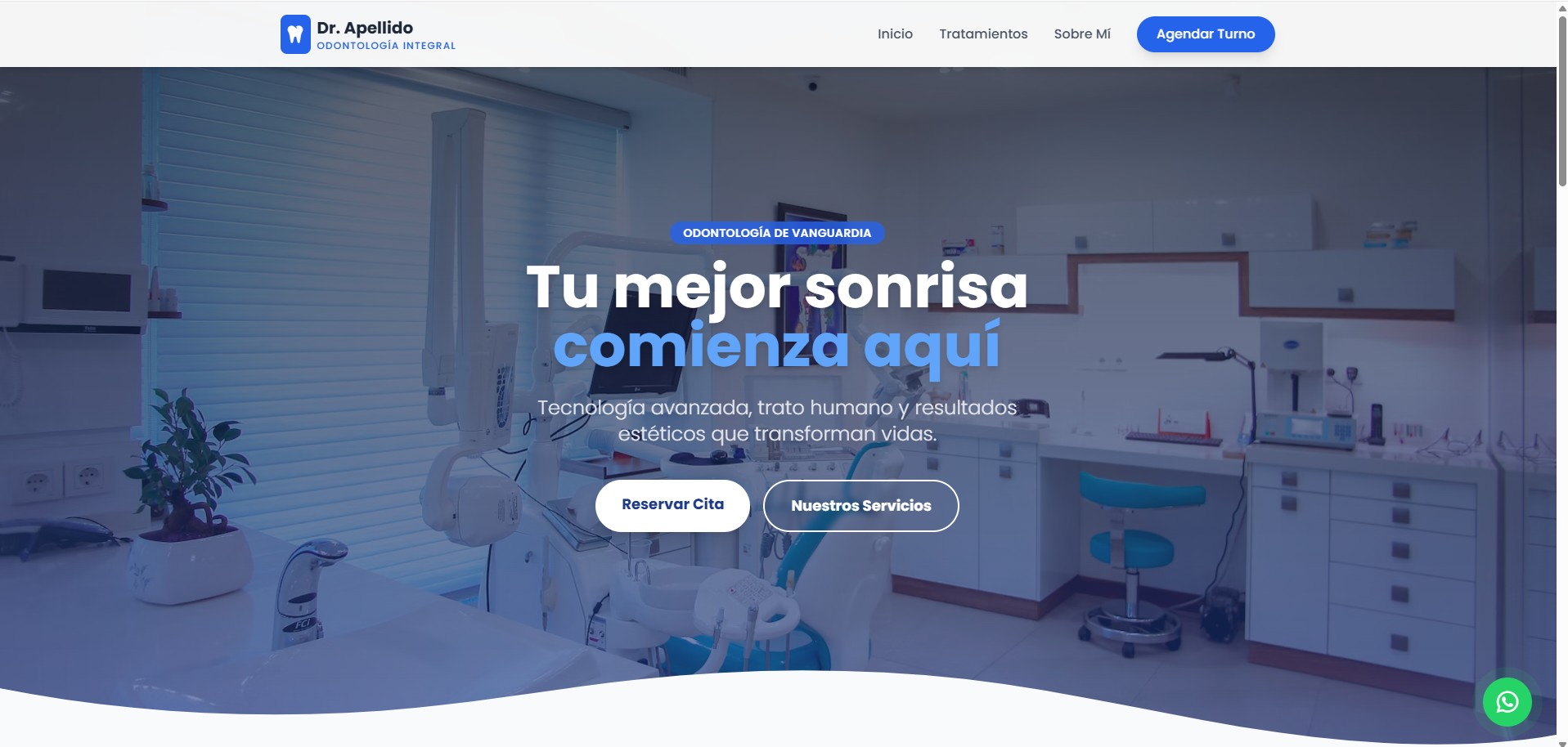 Ejemplo Landing Odontología